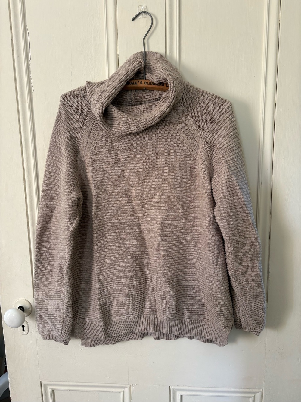 Kenneth Cole Taupe Ribbed Cowl Neck Sweater